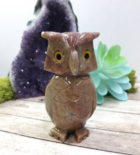 Rhyolite Carved Owl for Recognizing Your Potential & Encourages You To Reach For Your Dreams