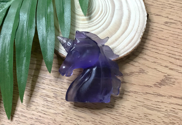 Fluorite Carved Unicorn for Protection, Confidence & Mental Focus
