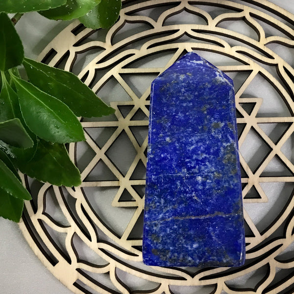 Lapis Lazuli Crystal Point for Truth, Self Awareness & Self Expression